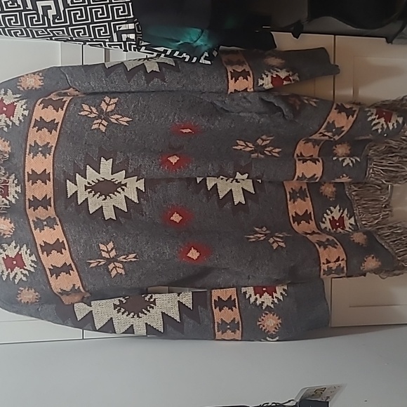 Aztec Cardigan with Fringe - Picture 2 of 2